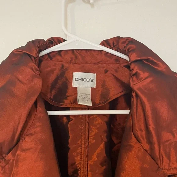 Chico's Rust Puffy Jacket - Picture 3 of 3